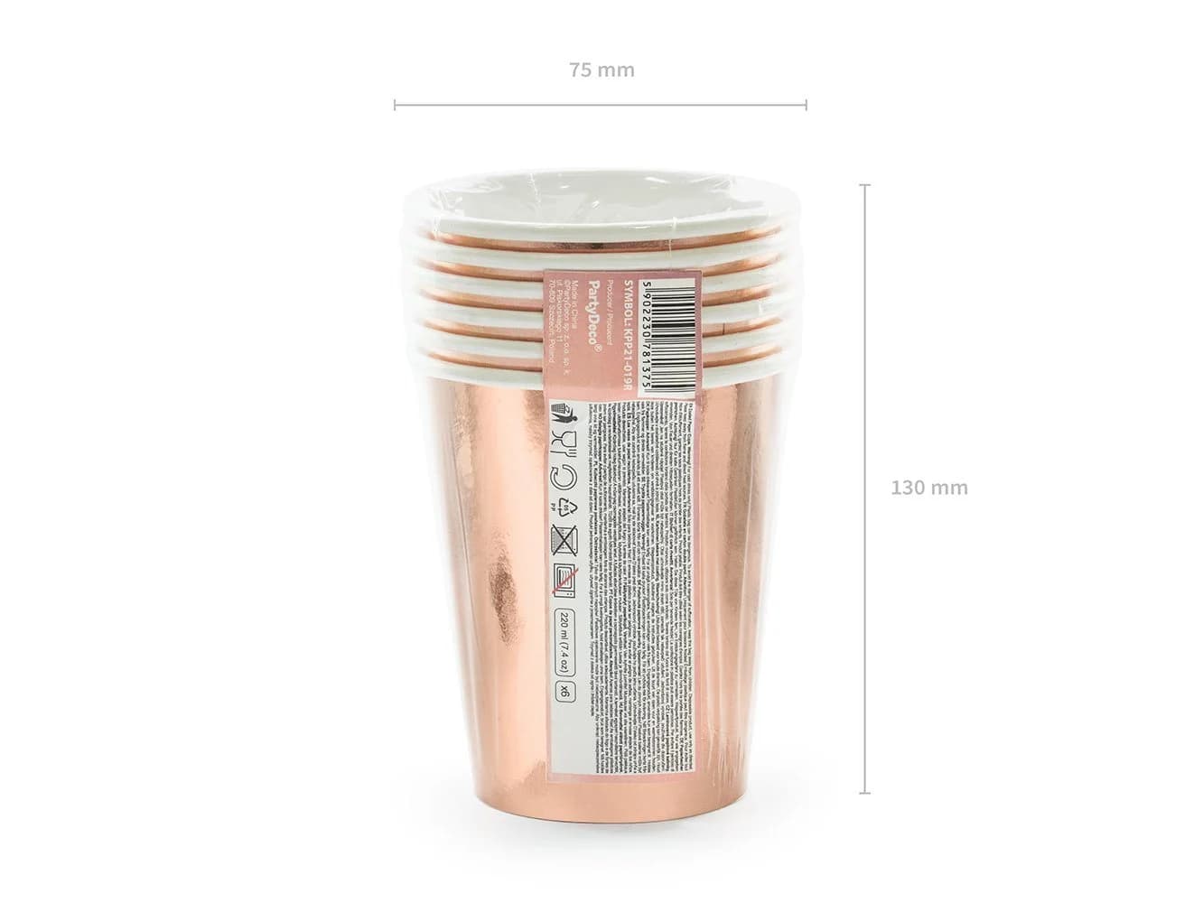 partydeco Pappbecher She said yes! 220ml roségold 6er Set - Bild 4