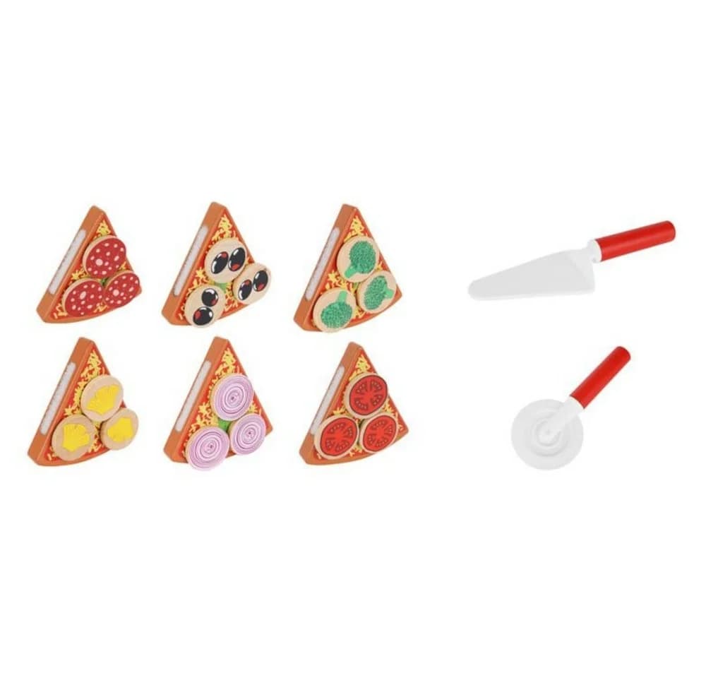 ISO TRADE Holzpizza Lernspielzeug mit Klettverschluss