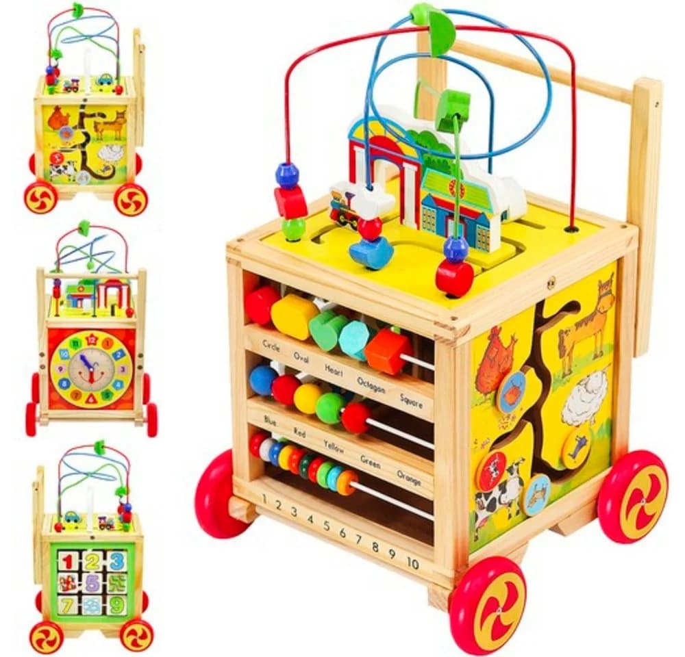 ISO TRADE Lernspielzeug Holzschieber Lernwürfel Bunt - Bild 2