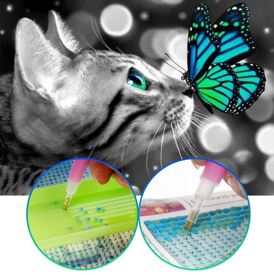 MT MALATEC 5D Diamond Painting Katzen-Motiv DIY Bastelset - Bild 2