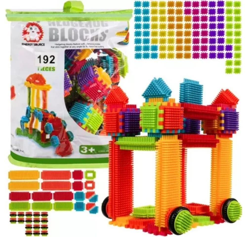 KRUZZEL Bauklötze Steckspielzeug 192 Teile Bunt Igel-Design - Bild 2
