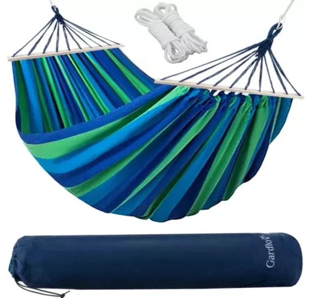 Gardlov Hängematte Gartenhängematte 260x160cm Blau/Grün - Bild 2