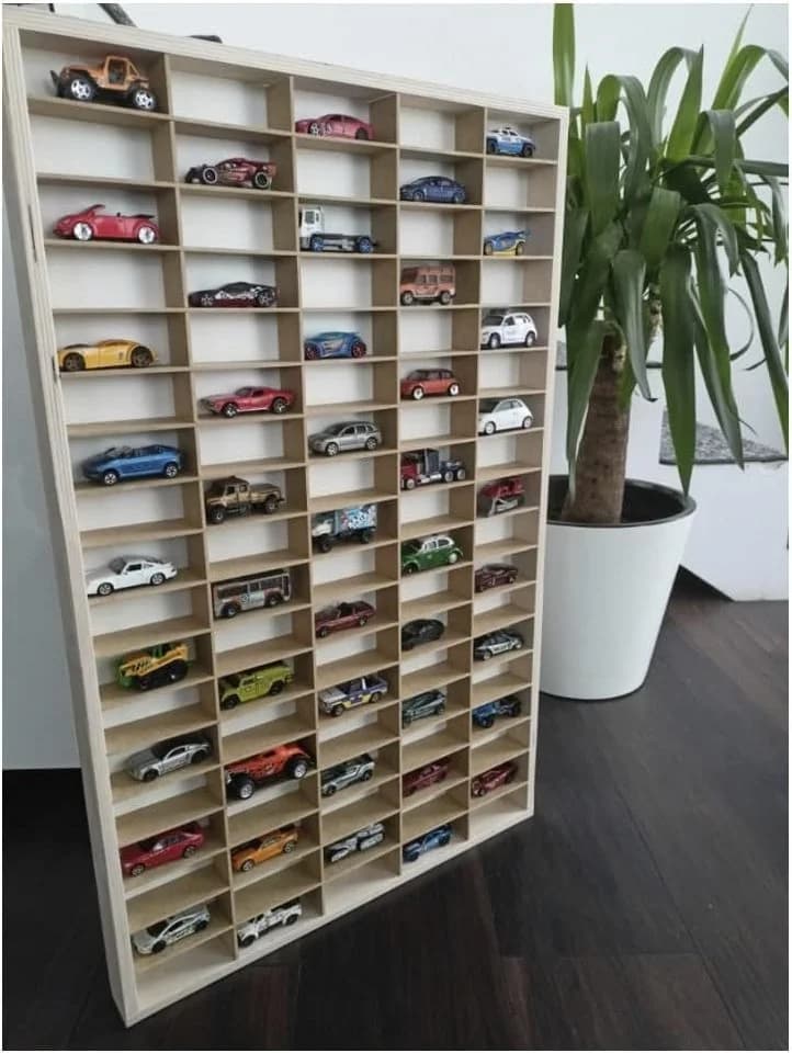 ISO TRADE KRUZZEL Sammlerkasten 90 Fächer Holzregal Wandmontage
