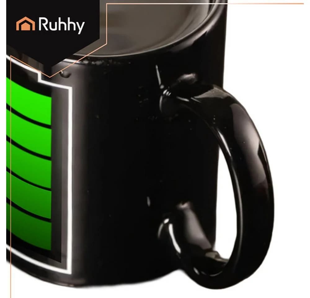 Ruhhy Magic Mug Farbwechsel-Kaffeetasse Schwarz Keramik 330 ml - Bild 4