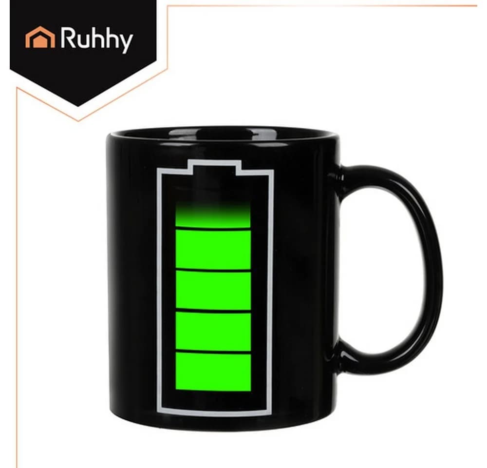 Ruhhy Magic Mug Farbwechsel-Kaffeetasse Schwarz Keramik 330 ml - Bild 5