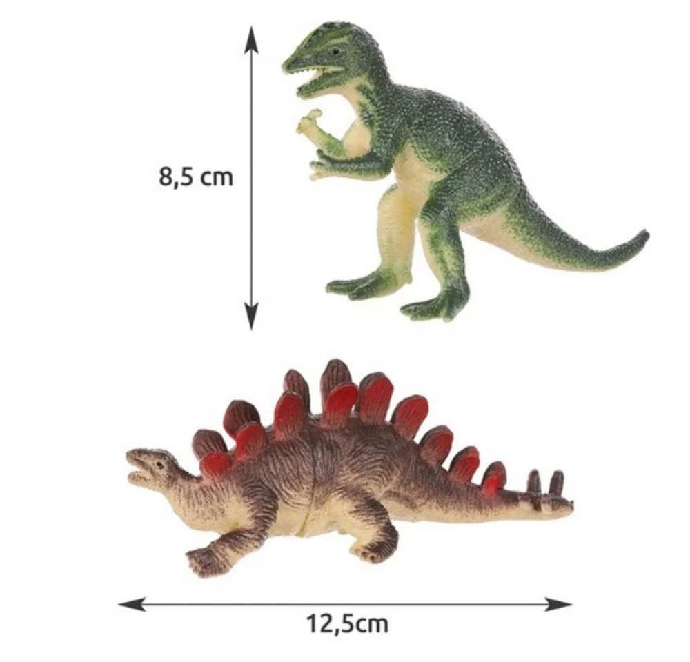 KRUZZEL 12-tlg. Dinosaurierfiguren Set Bunt PVC Kinderspielzeug - Bild 3