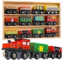 KRUZZEL Spielzeug-Eisenbahn Holzeisenbahn Magnetzug Lokomotive Set 12-tlg. Bunt Bild 2