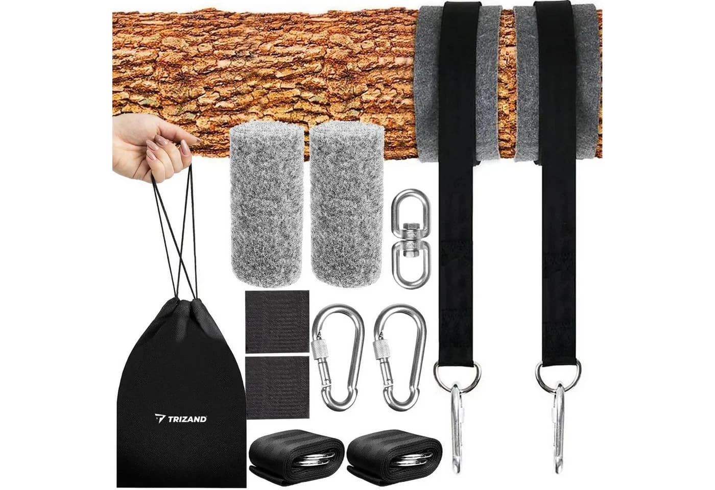 Trizand Baumgurt-Set Schwarz Nylon 152 cm - Bild 2