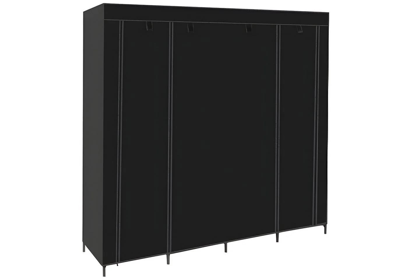 Ruhhy Stoffschrank XXL mit Regalen und Kleiderstange Schwarz - Bild 5