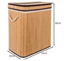 Ruhhy Wäschekorb Wäschesortierer Zweikammer Bambus 100 Liter Bild 3