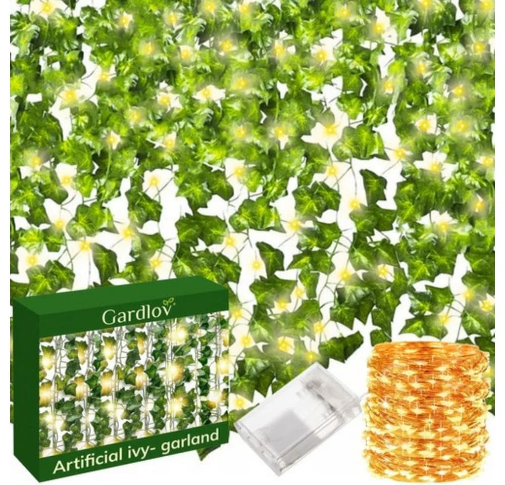 Gardlov Künstliche Efeu Pflanze mit LED Beleuchtung Grün - Bild 2