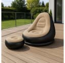 Gardlov Aufblasbarer Gartensessel mit Fußstütze Schwarz-Beige Bild 5