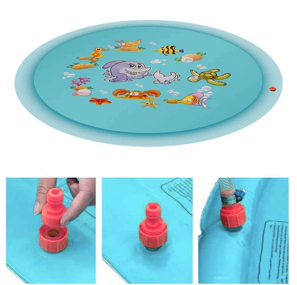 KRUZZEL Spiel-Wassersprenkler Kinder Wassersprinkler Wasserfontänenmatte 165 cm - Bild 3