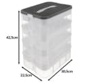 KRUZZEL Bausteinkasten 29L 4-stöckig Transparent Weiß Grau Bild 1