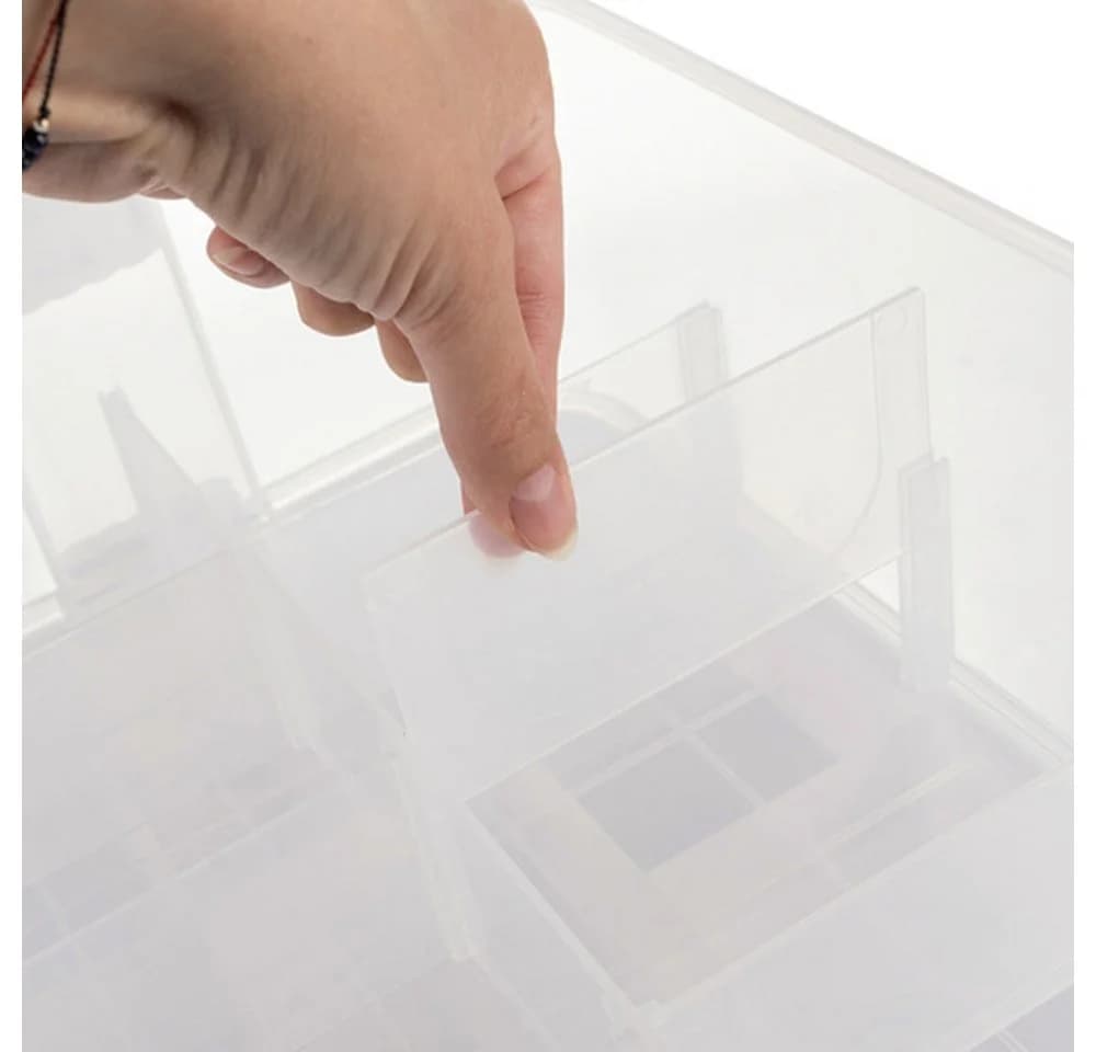 KRUZZEL Bausteinkasten 29L 4-stöckig Transparent Weiß Grau - Bild 3