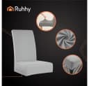 Ruhhy Stuhlbezug 6er-Set Grau Polyester Elasthan Bild 3