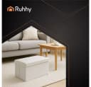 RUHHY Samtpouf Sitzhocker mit Stauraum Grau faltbar Bild 4