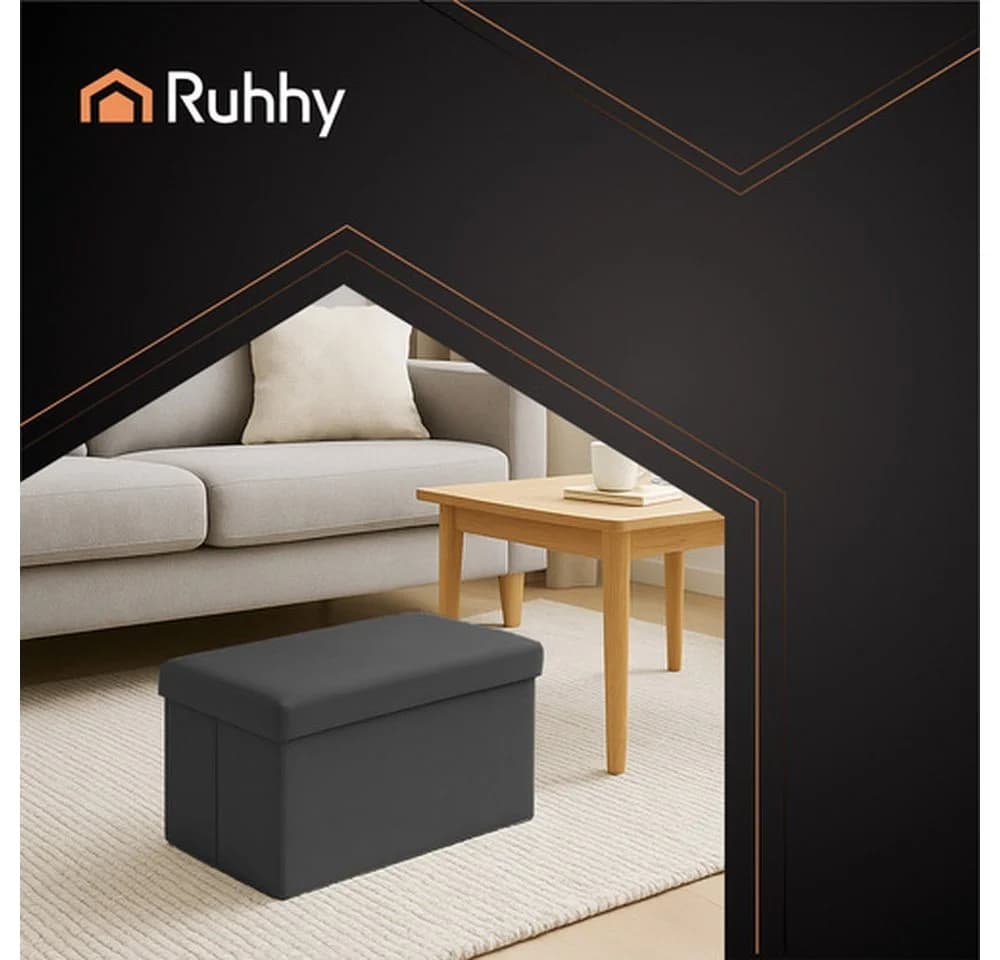 Ruhhy Pouf Hocker Sitzbox Samtpouf 54 l Stauraum - Bild 4