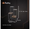 RUHHY Standregal Loft Schwarz Braun 4 Ebenen Metall MDF Bild 1