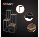 RUHHY Standregal Loft Schwarz Braun 4 Ebenen Metall MDF Bild 3