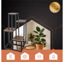 RUHHY Standregal Loft Schwarz Braun 4 Ebenen Metall MDF Bild 4