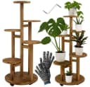 Eleganter Blumenständer Pflanzenständer Holzständer Naturholz Bild 2