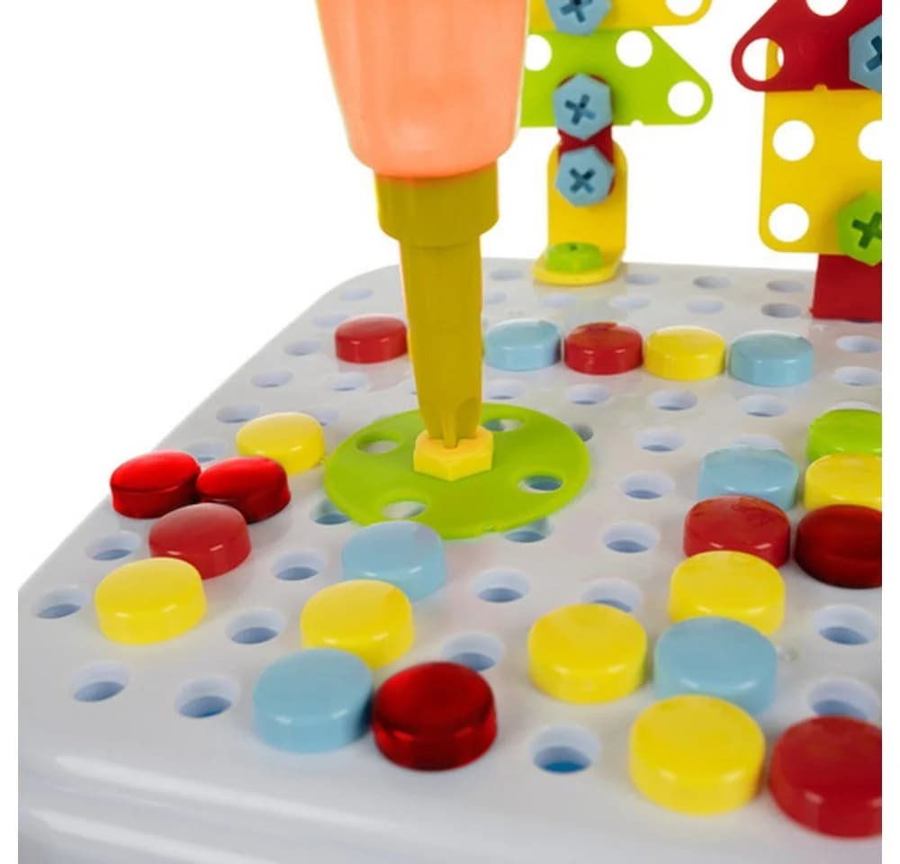ISO TRADE Lernspielzeug Kreativ-Mosaik mit Schraubendreher 196-St. 3D-Bausteine - Bild 5