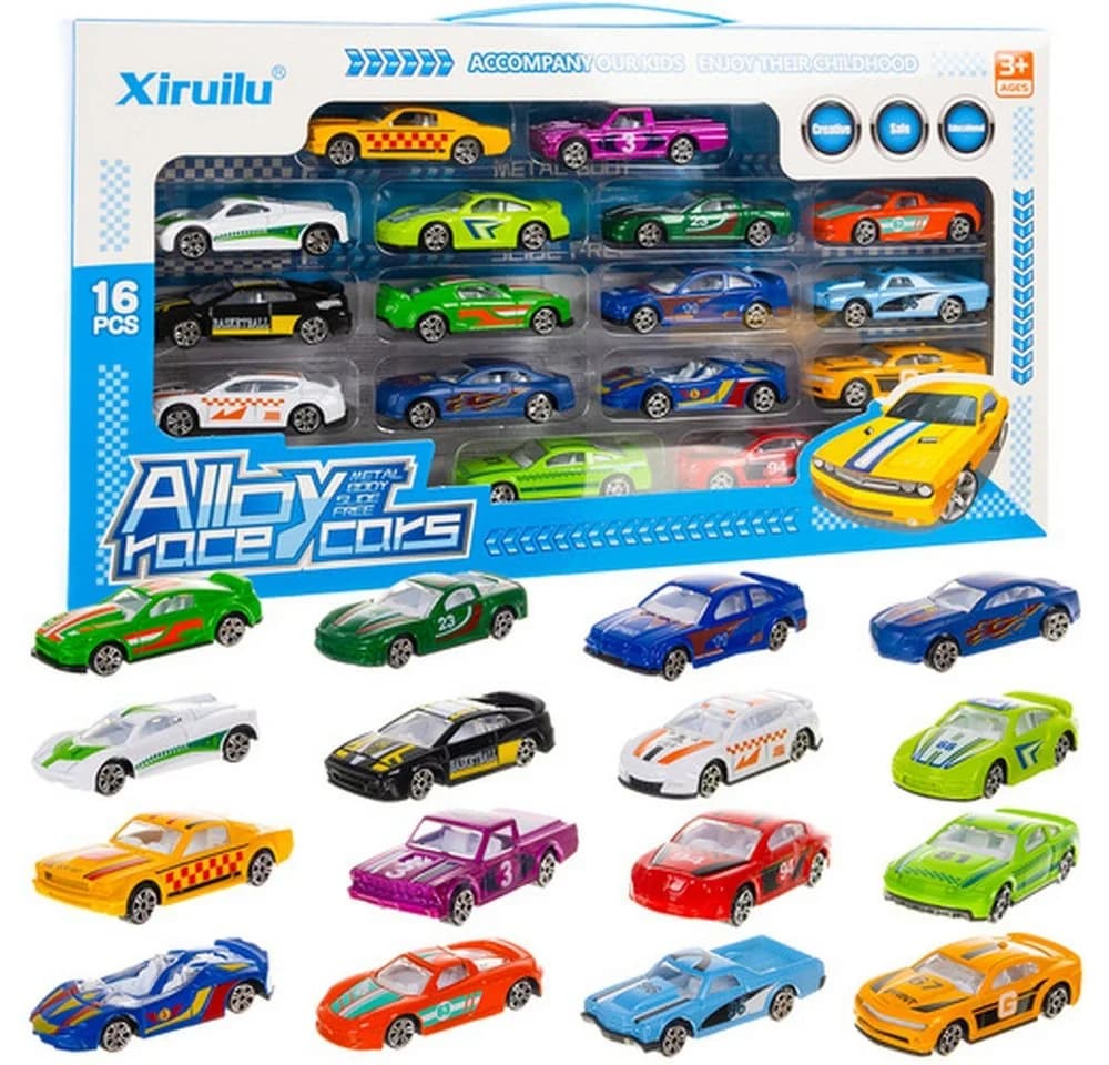 ISO TRADE Metall-Spielzeugautos Rennautos Spar-Set 16-tlg. 1:64 - Bild 2