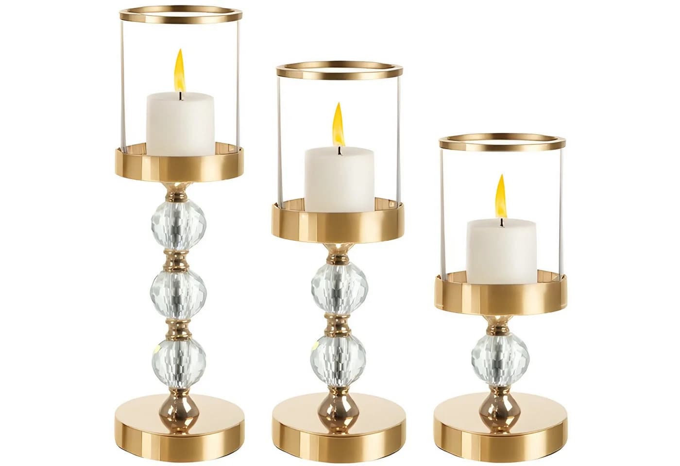 Ruhhy Kerzenständer Glaslaternen-Kerzenhalter Spar-Set 3 St. Spiegel- und Glaseinsätze - Bild 2
