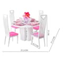 KRUZZEL Puppenhausmöbel Esszimmerset Rosa & Weiß 43 Teile Bild 1
