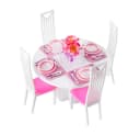 KRUZZEL Puppenhausmöbel Esszimmerset Rosa & Weiß 43 Teile Bild 5