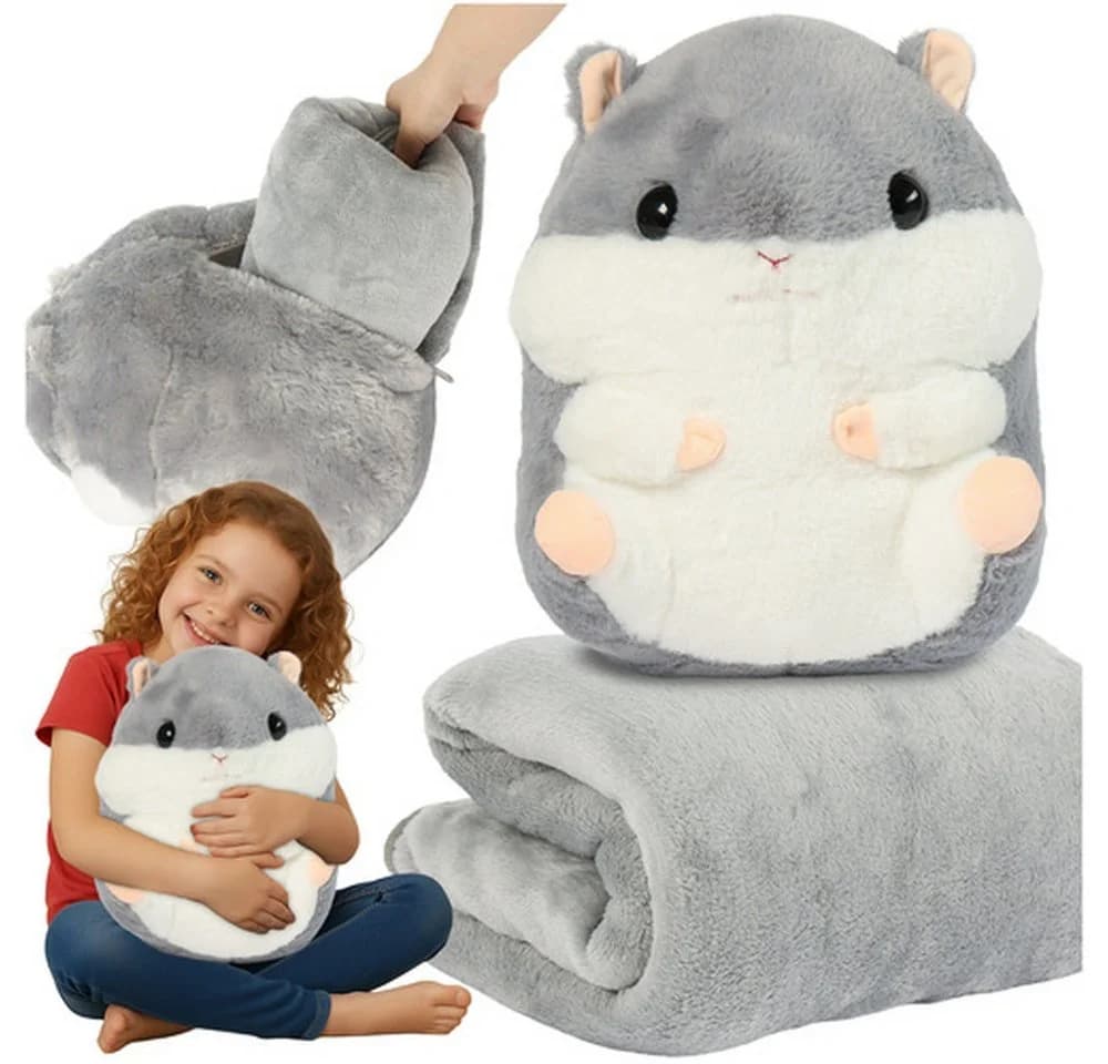KRUZZEL 3-in-1 Hamsterdecke Kuscheltier Decke Kissen - Bild 2