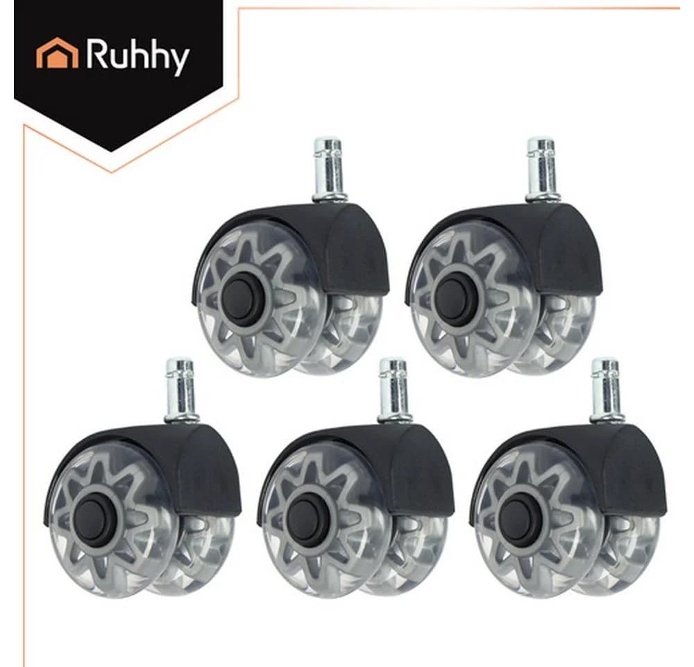 Ruhhy Stuhlrollen 5er-Set 2,5 Zoll Grau - Bild 3