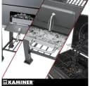 Kaminer Holzkohlegrill Grau mit Abdeckung & Gusseisenrost Bild 3