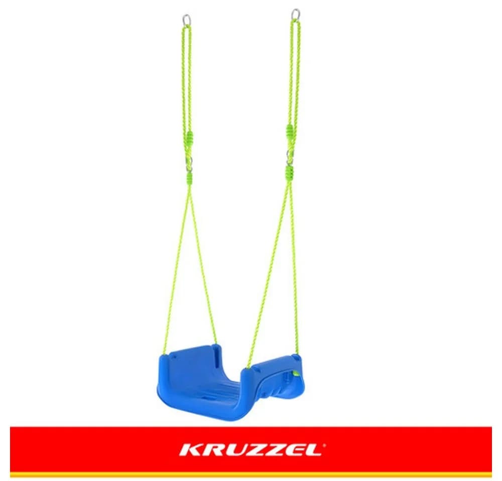 KRUZZEL 3-in-1 Kinderschaukel Babyschaukel mit Sicherheitsbügel Grün/Blau - Bild 4