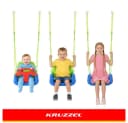 KRUZZEL 3-in-1 Kinderschaukel Babyschaukel mit Sicherheitsbügel Grün/Blau Bild 5