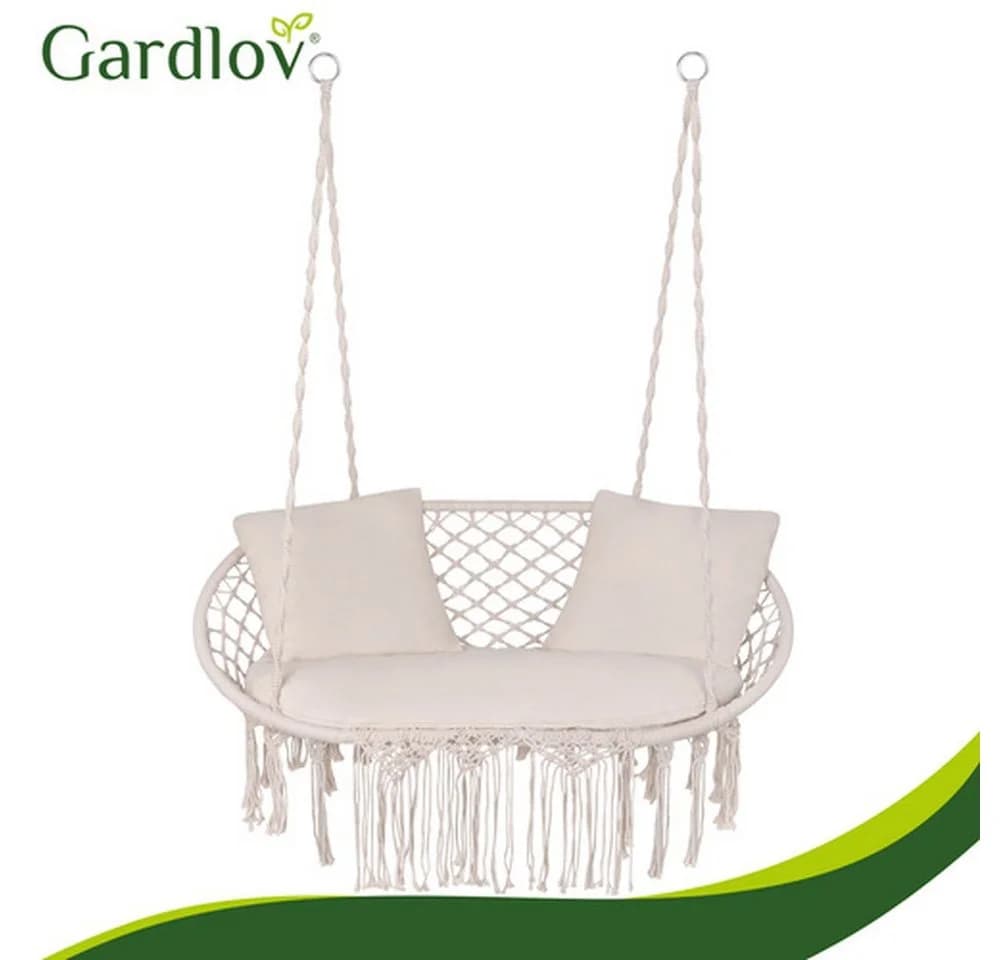Gardlov Storchennest Gartenschaukel Zweisitzer Beige/Grau - Bild 4