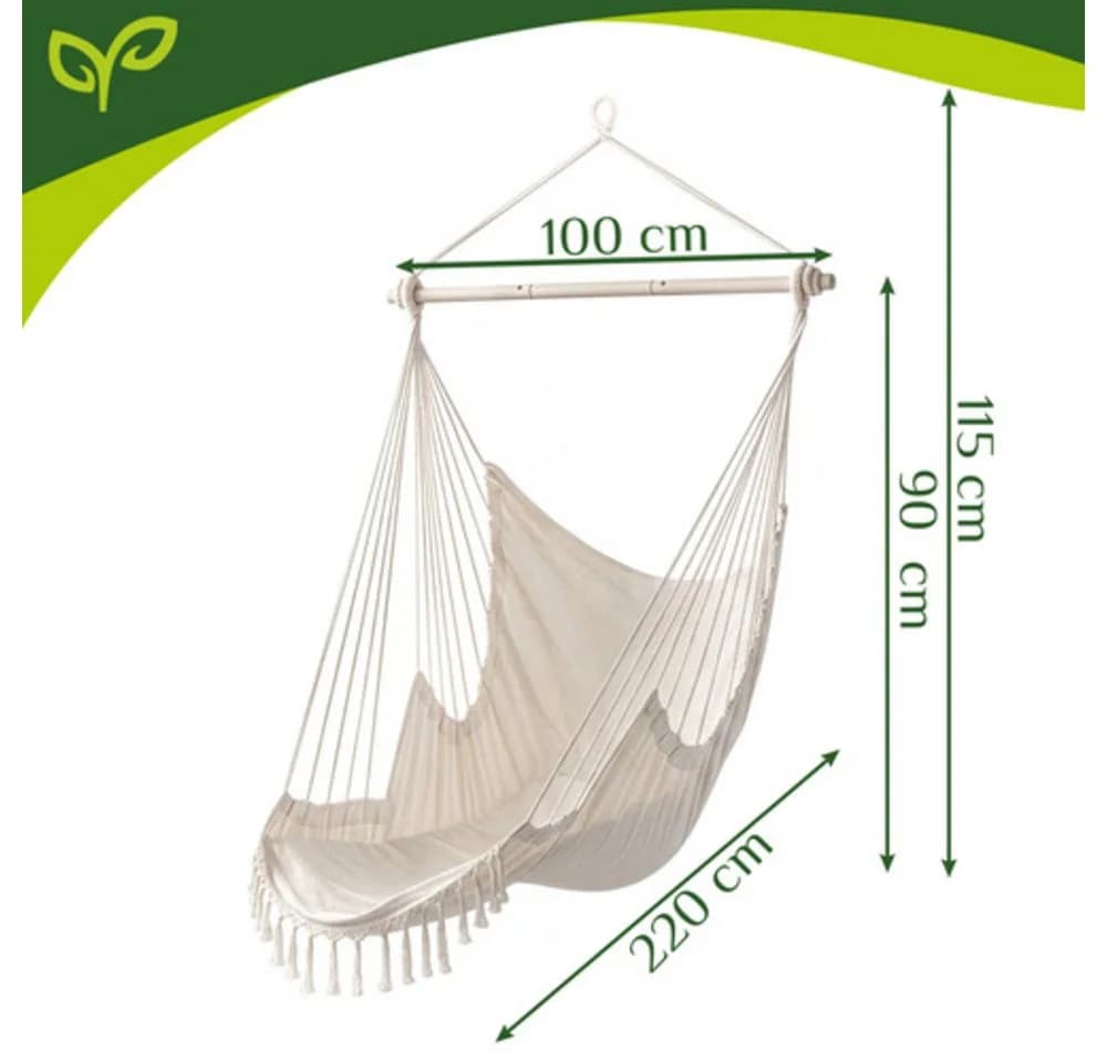 Gardlov Hängesessel Schaukel Storchennest Beige mit Kissen - Bild 5