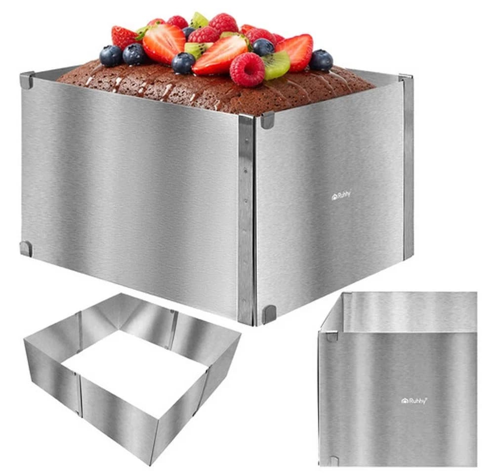 RUHHY Verstellbare Backform Edelstahl Silber 20-38x24-45 cm - Bild 2