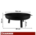 Kaminer Feuerschale Garten 80 cm Schwarz Bild 3