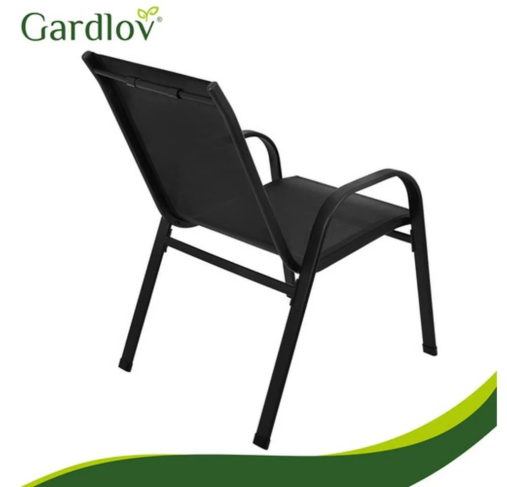 Gardlov Gartenlounge-Set Schwarz stapelbar wetterfest - Bild 5