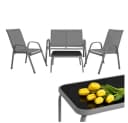 Gardlov Gartenlounge-Set 5-tlg. Grau Stahl & Textilene Bild 3