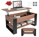 KRUZZEL Couchtisch mit Lift-Top-Funktion und Stauraum Eiche/Schwarz Bild 2