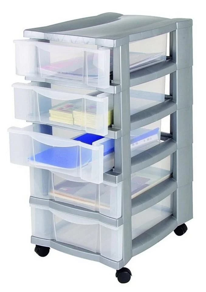 Jelenia Plast Rollcontainer 5 Schubladen Grau Bürocontainer