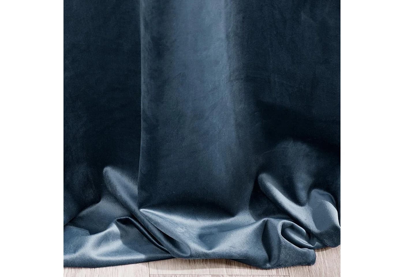 Eurofirany Samtvorhang VILLA Blau Blickdicht mit Ösen - Bild 4