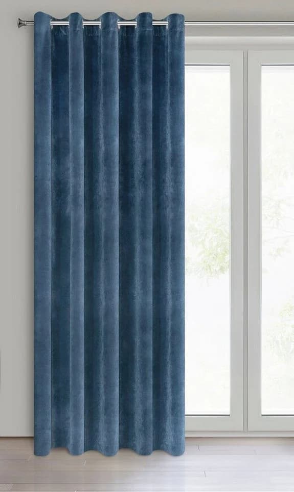 Eurofirany Samtvorhang VILLA Blau Blickdicht mit Ösen - Bild 5