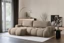 Selsey Ecksofa OMBO MINI mit Schlaffunktion & Bettkasten Dunkelbeige Bild 1