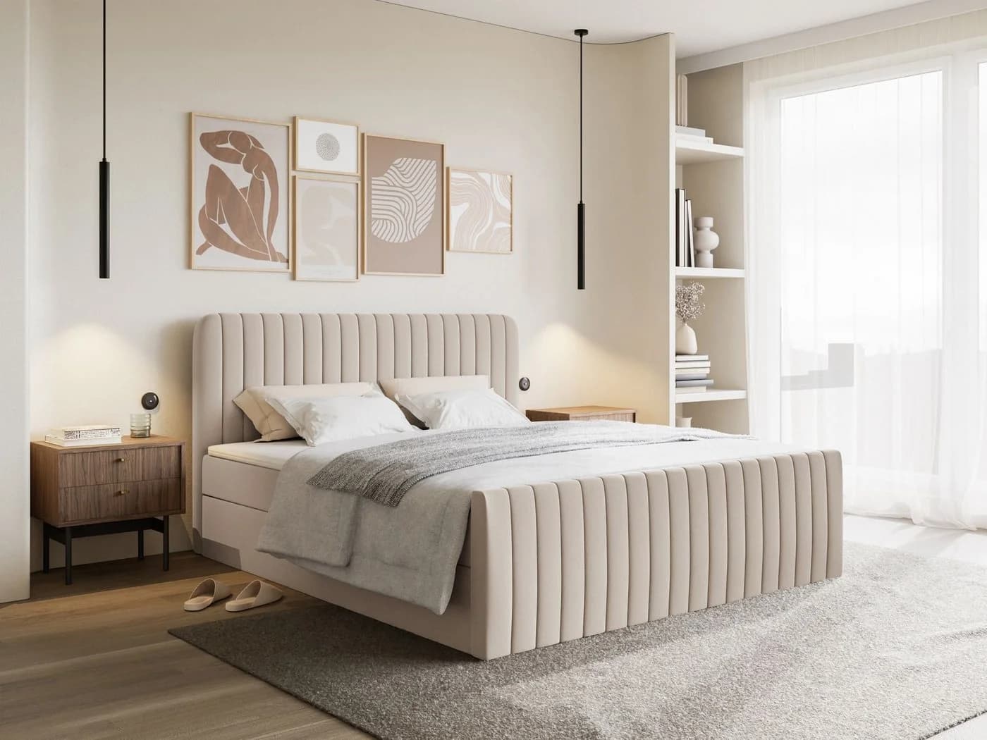 Selsey Boxbett SALIANO Polsterbett mit Bettkasten Samt