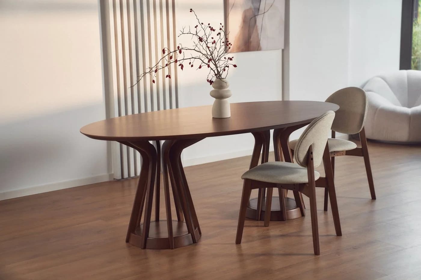 Selsey Esszimmerstuhl STENNE Beige Massivholz Gestell