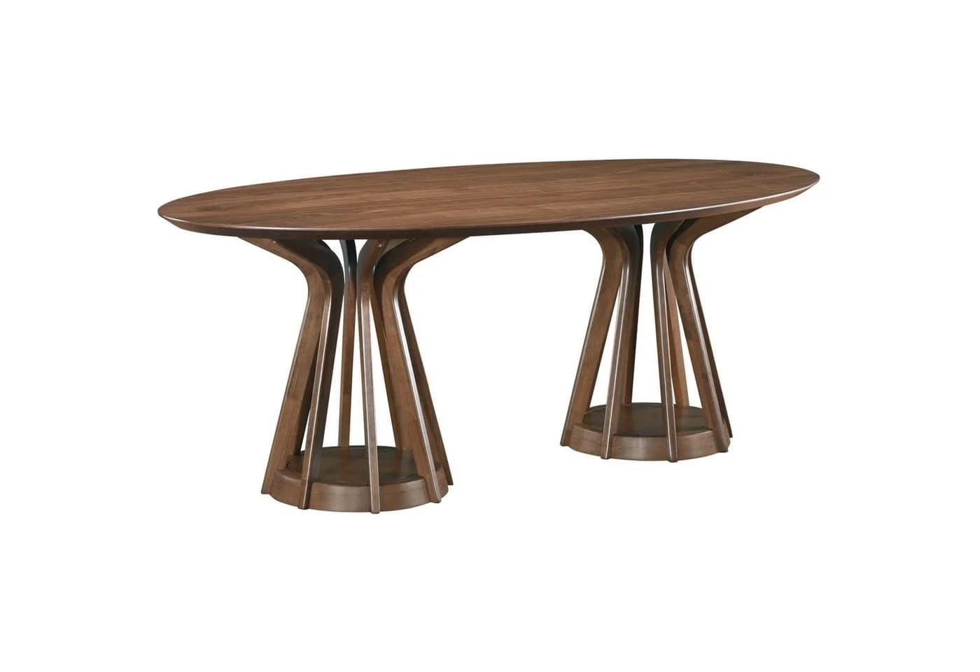 Selsey Esstisch Stenne Oval Nussbaum MDF mit Kautschukholzbeinen